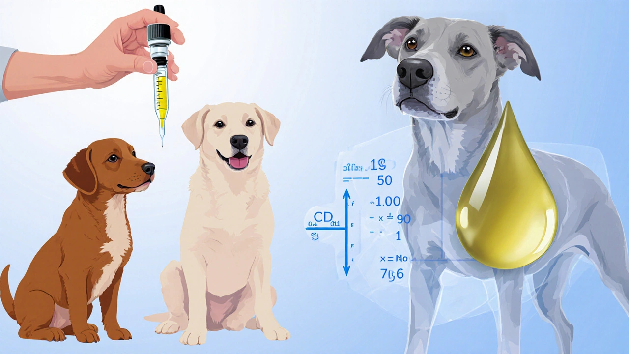 Veterinář s kapátkem míří k štěněti i starému psovi.