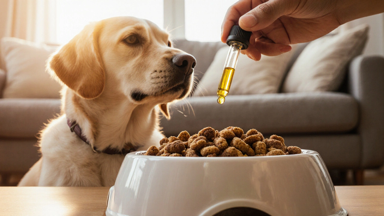 Měl bych svému psu podat CBD před nebo po jídle?